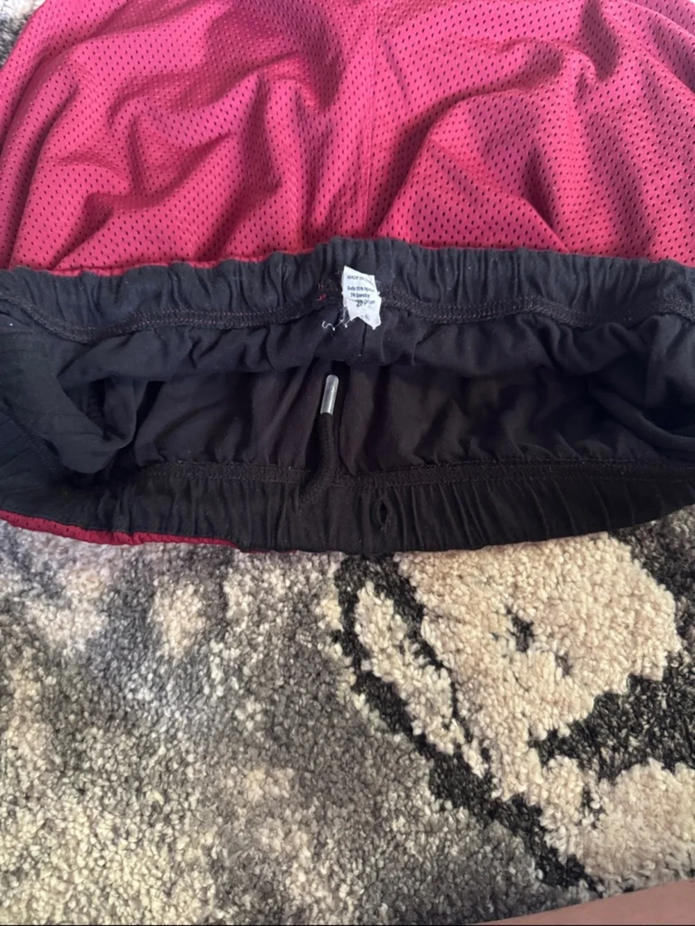 ZYIA Women's Burgundy Athletic Mesh Shorts with Black Trim